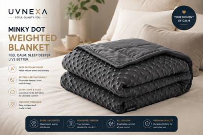 UVNEXA™ Minky Dot Weighted Blanket – Experience Deeper Sleep & Ultimate Comfort