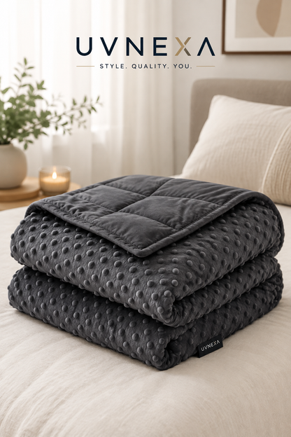 UVNEXA™ Minky Dot Weighted Blanket – Experience Deeper Sleep & Ultimate Comfort