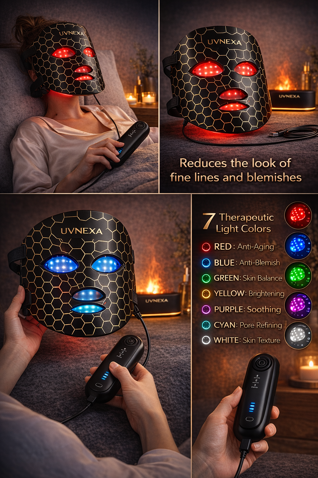 UVNEXA LED Light Therapy Face Mask