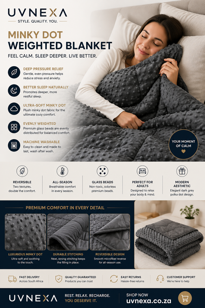 UVNEXA™ Minky Dot Weighted Blanket – Experience Deeper Sleep & Ultimate Comfort
